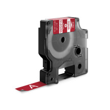 Taśma DYMO 1805416 12mmx5,5m winylowa czerwona/biały nadruk