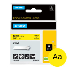 Taśma DYMO 18433 19mmx5,5m winylowa żółta/czarny nadruk