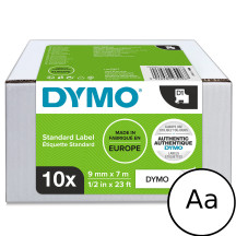 Taśma DYMO 2093096 D1 9mmx7m biała/czarny nadruk VALUE PACK 10szt.