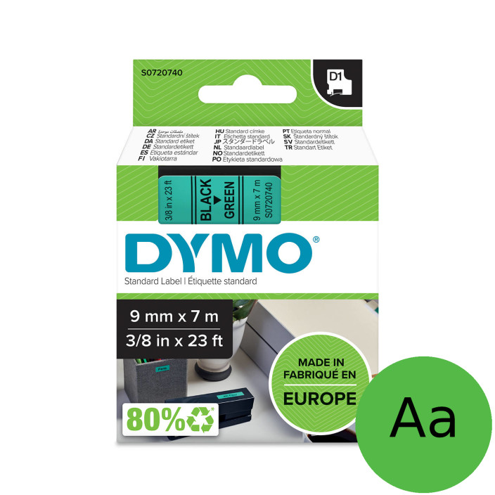 Taśma DYMO 40919 9mmx7m czarno-zielona