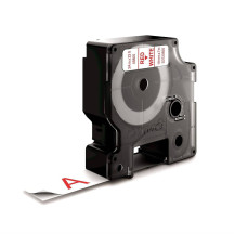 Taśma DYMO 45805 S0720850 D1 19mmx7m biała/czerwony nadruk