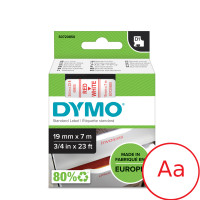 Taśma DYMO D1 45805 S0720850 19mmx7m biała/czerwony nadruk