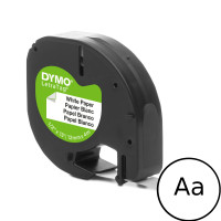 Taśma DYMO LetraTag 59421 S0721510 12mmx4m biała/czarny nadruk