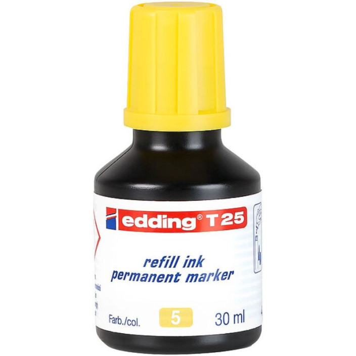 Tusz do markerów permanentnych EDDING T25 żółty 30ml