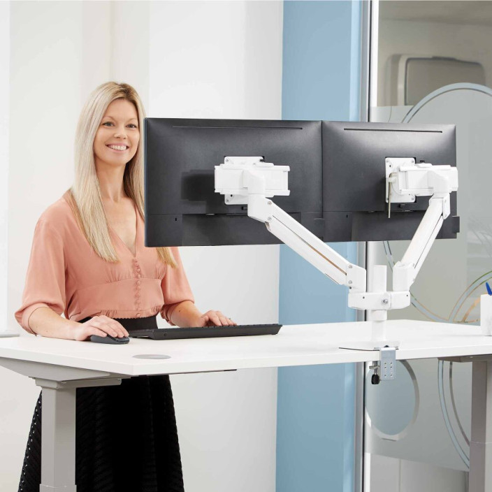 Uchwyt na 2 monitory kompaktowy TALLO FELLOWES biały 8614801