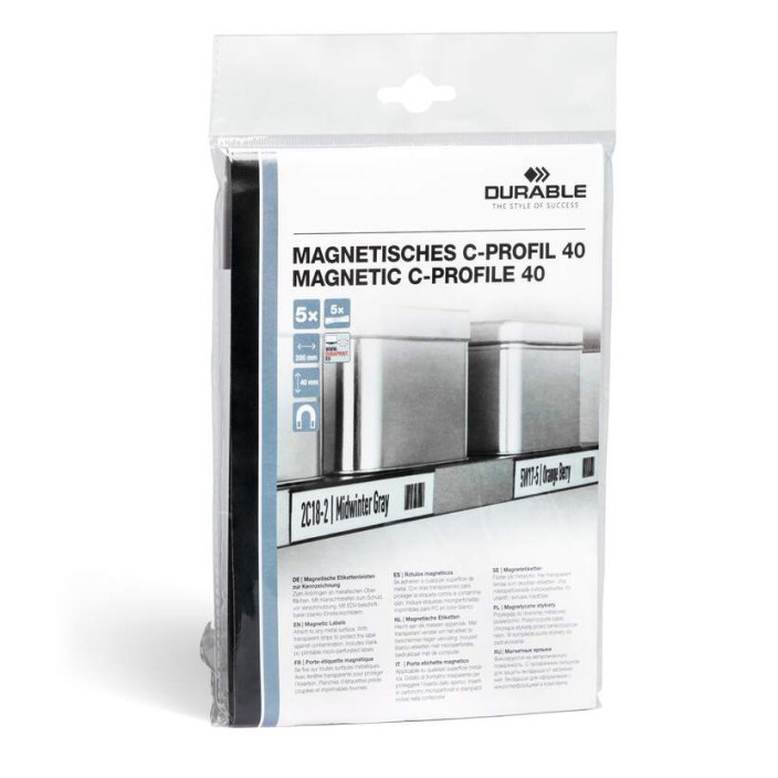 Uchwyt na etykiety DURABLE C-profi magnetyczny 200x40mm